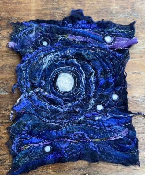 Applique Textiles, Space Textiles, Felt Art Embroidery, Diane Rogers, Water Felting, Textiles Alevel, Textiles Book, Textiles Clothing, Cyanotype Art