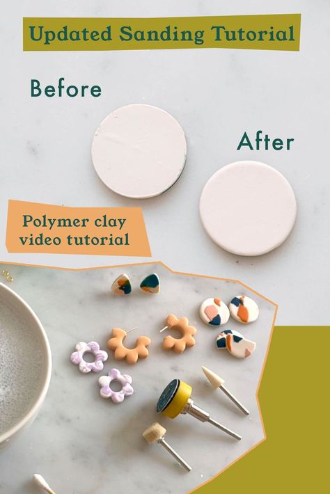 How To Sand Polymer Clay Earrings, Easy Polymer Clay Earrings Diy, Easy Polymer Clay Earrings, Diy Boho Jewelry, Polymer Clay Color Recipes, Polymer Clay Easy, Clay Jewellery Making, Polymer Clay Videos, Easy Polymer Clay