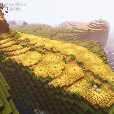 Minecraft Wheat Field, Minecraft Barn, Description Ideas, Minecraft Starter House, Minecraft Kingdom, Minecraft Ps4, Minecraft Farm, Minecraft Cottage, Cool Minecraft Creations