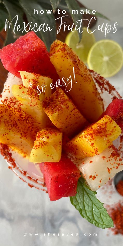 How to Make Mexican Fruit Cups *so easy!* Fruit Cup With Tajin, Tajin Fruit, Tajin And Fruit, Tajin Mango, Pineapple And Tajin, Mango With Tajin, Mango Tajin Snack, Mexican Fruit Cups, Mexican Seasoning