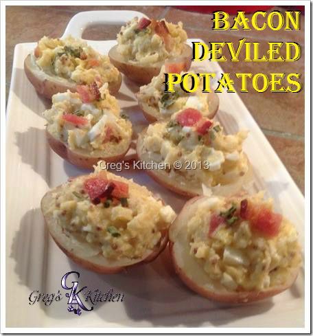 Bacon Deviled Potatoes Deviled Potatoes, Baked Potato Bar, Nibbles For Party, Holiday Meal, Tasting Party, Different Vegetables, Healthy Appetizers, Sweet Potato Recipes, Small Bites