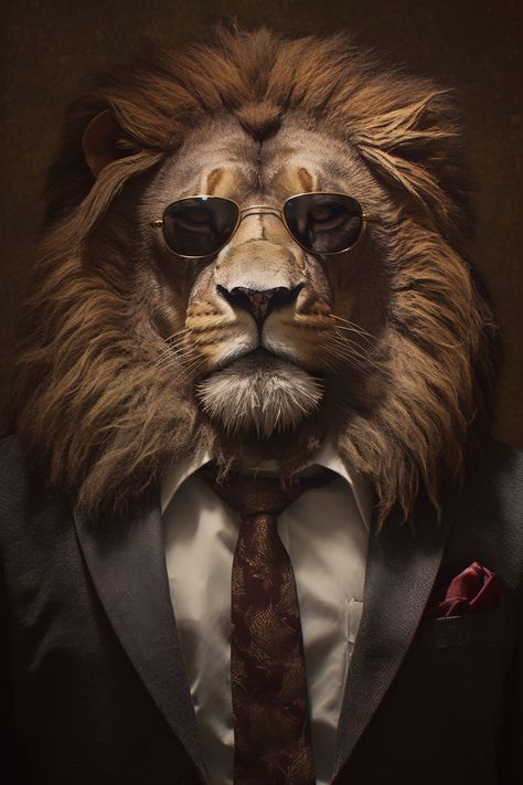 Lion In Suit, Glasses Wallpaper, Boxing Images, Lion Illustration, Vintage Volkswagen, Lion Pictures, Lion Face, Photo To Cartoon, Lion Of Judah