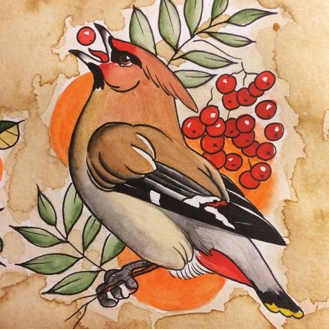 Waxwing Tattoo, Waxwing Bird, Cedar Waxwing, Bird Tattoo, Birds Tattoo, Bird Art, I Tattoo, Tatting, Birds