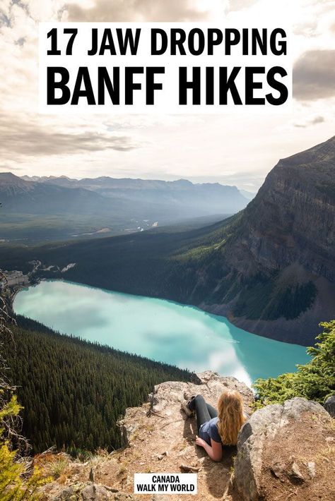 The 17 best Banff hikes with first hand descriptions, photos and guides! We’ll tell you the trails you have to put on your list, where they are, what to expect and everything you need to know to tackle the best trails in the Rockies. #Banff #BanffHikes #Canada #Rockies #Alberta Big Beehive Hike, Seattle To Banff Roadtrip, Banff National Park Hikes, Glacier And Banff Road Trip, Banff Travel Guide, Hand Descriptions, Canada Hikes, Alberta Hikes, Banff Hikes