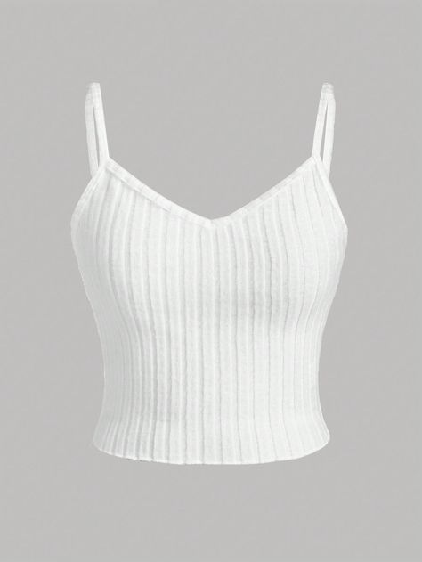 SHEIN Teen Girl Solid Color Ribbed Knit Tank TopI discovered amazing products on SHEIN.com, come check them out! Teen Crop Tops, Ribbed Knit Tank Top, Tanktop Girl, Knit Tank Top, Tween Outfits, Tank Girl, Fashion Design Clothes, Really Cute Outfits