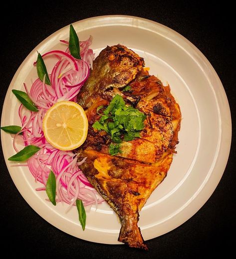 Vani on Instagram: “Grilled pomfret  #foodinstagram #foodindia #usafood #homechef  #ilovefood #sistersquad #malabar #foodbloggers #fish #grill #dinner #lunch…” Grill Dinner, Pomfret Fish, Fish Grill, Usa Food, Food Advertising, Tasty Foods, Instagram Food, Home Chef, I Love Food