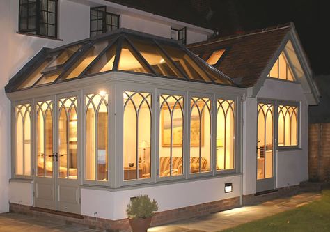 Conservatories, Orangeries, Roof Lanterns, Hardwood, Purpose Built, - Malbrook Bespoke Service - Garden Rooms Glass Architecture, Orangery Extension, Cottage Extension, Exterior House Renovation, Silo House, Enclosed Porch, Room Addition, Roof Lantern, Long House