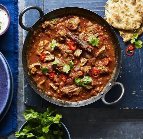 Lamb Rogan Josh Recipe, Rogan Josh Recipe, Asda Recipes, Lamb Rogan Josh, Mint Yogurt Sauce, Recipe Slow Cooker, Recipes For The Family, Slow Cooker Lamb, Rogan Josh