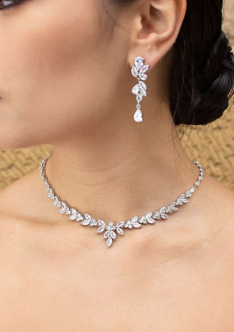 Jewellery – Jessica Couture Glamorous Silver Bridal Necklace With Jewels, Silver Jeweled Choker Bridal Necklace, Silver Bridal Choker Necklace With 17 Jewels, Glamorous Silver Sparkling Bridal Necklace, Glamorous Sparkling Cubic Zirconia Bridal Necklace, Bridal Choker, Bridal Pearl Necklace, Nail Jewelry, Jewelry Choker