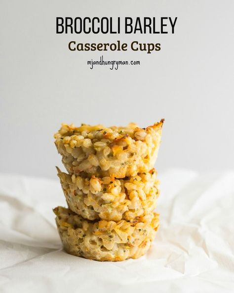 Broccoli Barley Casserole Cups Healthy Broccoli Casserole, Barley Recipe Healthy, Barley Casserole, Broccoli Casserole Healthy, Healthy Munchies, Barley Recipe, Healthy Broccoli, Grain Recipes, Baby Led Weaning Recipes