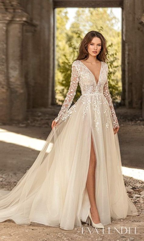 Golden Hour Wedding, Eva Lendel, Wedding Inspirasi, Pretty Wedding Dresses, Exquisite Gowns, Cute Wedding Dress, Dream Wedding Ideas Dresses, Sleeve Wedding Dress, A Wedding Dress