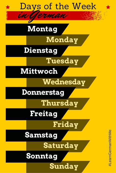 Learn German With Me: The Days of the Week in German German Worksheets, German Phrases Learning, German Vocabulary, Language Journal, German Resources, Study German, Bahasa Jepun, Germany Language, German Study