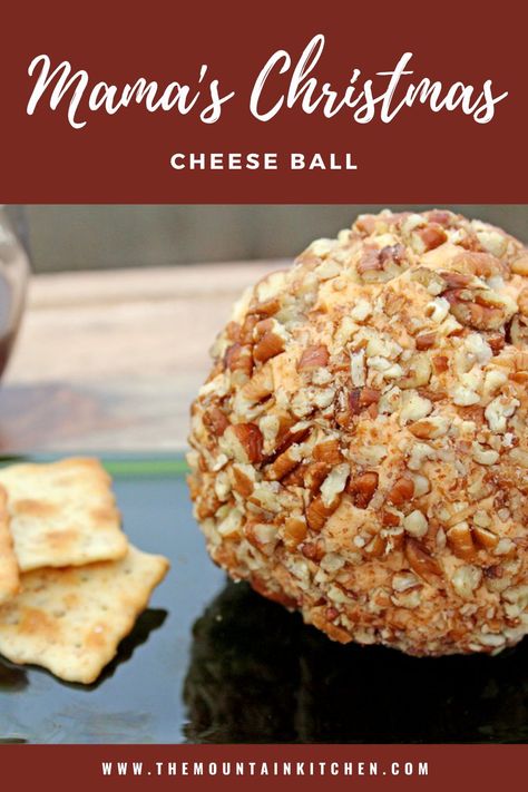 Cheeseball Christmas, Cheddar Cheese Ball Recipes, Christmas Cheese Ball, Cheese Log Recipes, Favorite Party Appetizers, Cheese Ball Recipes Easy, Cheddar Cheese Ball, Mountain Kitchen, Cream Cheese Ball