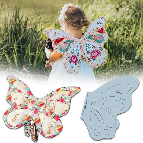 DIY Butterfly Wings Templates - Include Tutorial Diy Fabric Butterfly Wings, Diy Butterfly Wings, Fabric Butterfly Wings, Butterfly Wings Diy, Wings Template, Quilted Butterfly, Whimsical Butterfly, Diy Wings, Diy Costumes Kids