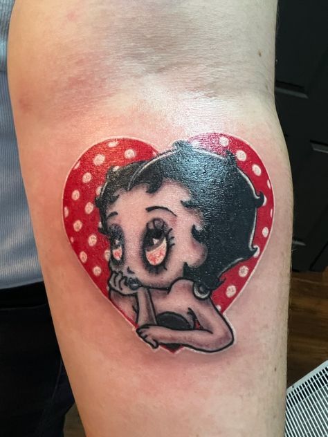 Betty Boop Cherry Tattoo, Betty Boop Cherry, Betty Boop Tattoo, Esther Jones, Baby Esther, Betty Boop Tattoos, Cherry Tattoo, Cherry Tattoos, Vintage Cartoons