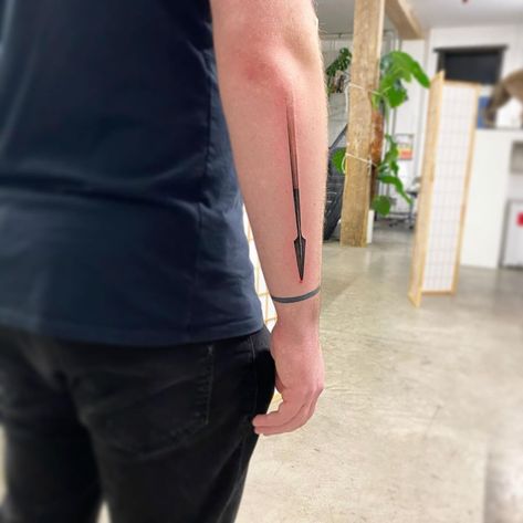 Tip Of The Spear Tattoo, Greek Spear Tattoo, Roman Spear Tattoo, Spear Tattoo Men, Spartan Spear Tattoo, Spear Tattoos, Spear Tattoo Design, Spear Of Longinus Tattoo, Charlie Tattoo