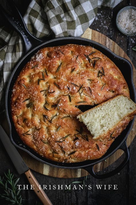 Cast Iron Focaccia Bread, Pumpkin Focaccia, Wife Recipes, Rosemary Focaccia Bread, Bread Photography, Cast Iron Bread, Bread From Scratch, Roast Pumpkin Soup, Beautiful Bread