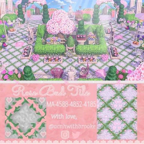 Acnh Pathways, Acnh Elegant, Kawaii Island, Cottagecore Pink, Pink Island, Ac Codes, Animal Crossing 3ds, Animal Crossing Memes, Animal Crossing Guide