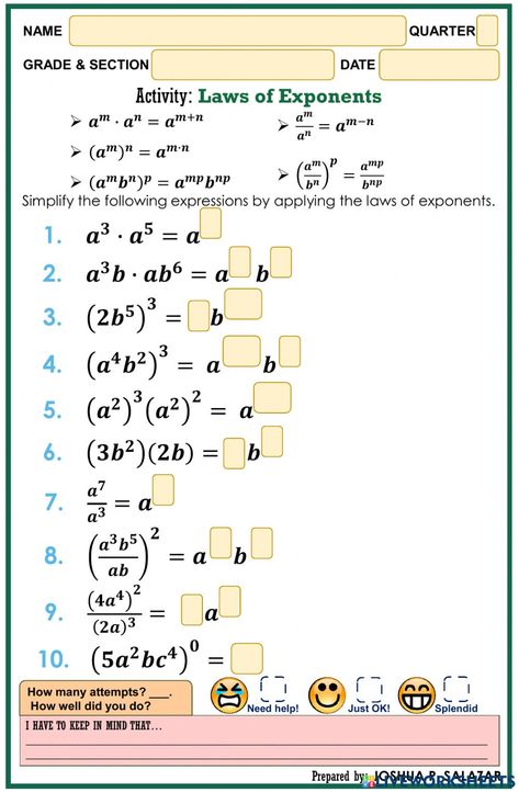 Exponents And Powers, Laws Of Exponents, Law Of Exponents, Laws Of Exponents Anchor Chart, Exponents Worksheet Class 7, Exponent Laws, Negative Exponents, Exponent Worksheets, Quotient Rule