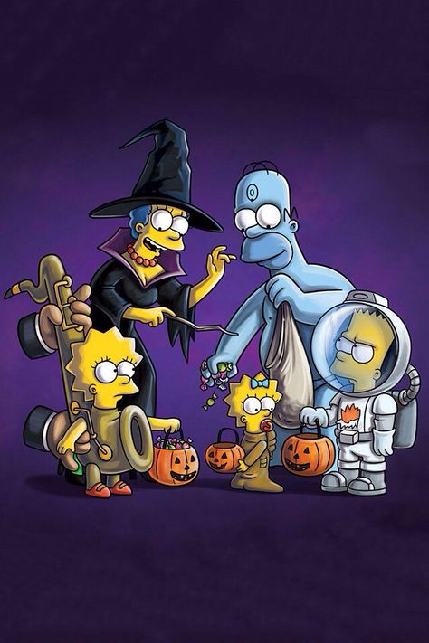 The Simpsons Halloween                                                       … The Simpsons Characters, Simpsons Halloween, The Simpsons Family, Simpsons Treehouse Of Horror, Simpson Wallpaper Iphone, Simpsons Drawings, Simpsons Characters, Marge Simpson, Halloween Characters