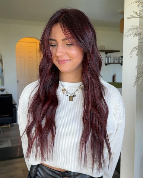 CHERRY COLA 🍒✨ guyssss this color im obsessed we did a full color + color matched her extensions @jaeleefarnsworth is gorg #hair #fallhairinspo #cherrycolahair #redhair #richcolor #haircolorist #haircolor #hairinspiration #brunetteinspo #redhair #cherryredhair #behindthechair #hairextensions #vernalutahhair #utahhairstylist #utahcurls #matrixcolor #matrix #redken #dimensionalcolor #vividhaircolor #redbrownhair #hairextensionsalon Red Hair With Blonde Money Piece, Red Hair With Blonde, Cherry Cola Hair Color, Blonde Money Piece, Cherry Cola Hair, Mocha Hair, Cherry Red Hair, Hair Extension Salon, Red Blonde Hair