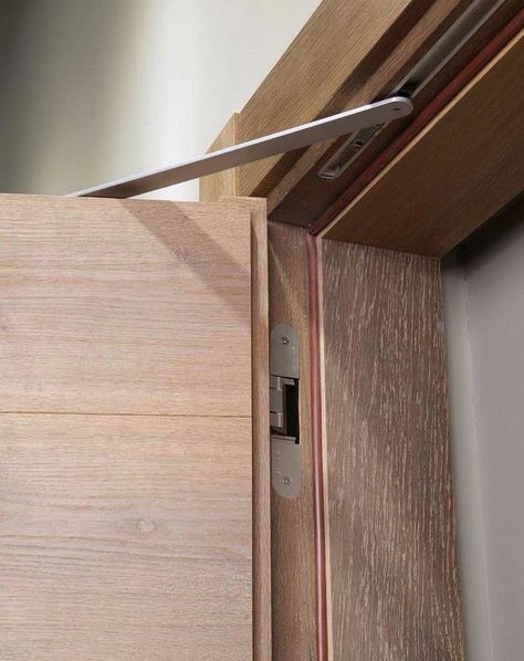 Barn Door Hinges, Modern Home Office Furniture, Door Detail, Flush Doors, Kitchen Design Modern White, Hidden Door, Sliding Barn Door Hardware, Modern Kitchen Design Luxury, Wood Doors Interior