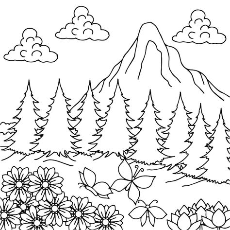 Premium Vector | Design nature landscape outline coloring page Landscape Outline, Nature Landscape, Design Vector, Vector Photo, Coloring Page, Animal Drawings, Vector Design, Premium Vector, Graphic Resources