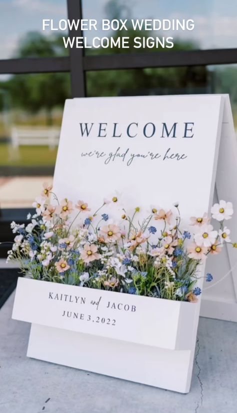 Baby Blue Weddings, Wedding Mirror, Light Blue Wedding, Bridal Shower Food, Garden Party Wedding, Cute Wedding Ideas, Flower Box, Wedding Mood Board, Wedding Welcome Signs