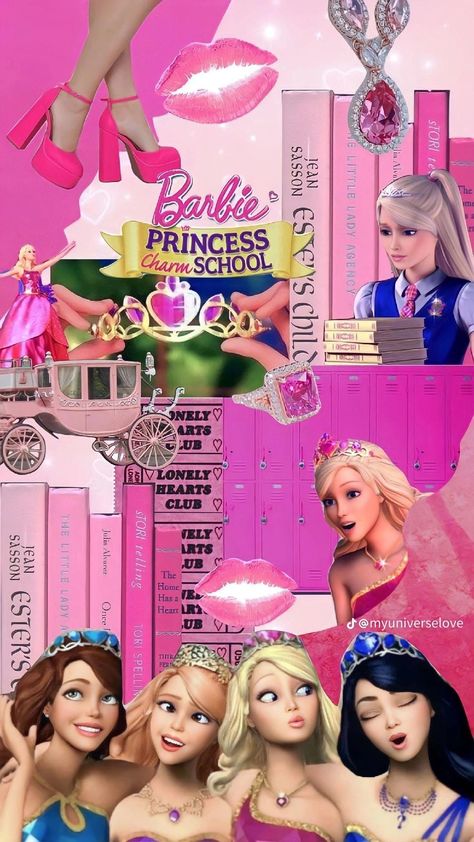 Barbie Princess Charm School Wallpaper, Aesthetic Barbie Wallpaper, Barbie Wallpaper Aesthetic, Barbie Princess Charm School, Barbie Wallpaper, Nostalgia Childhood, Princesa Sophia, Princess Charm School, Princess Charming