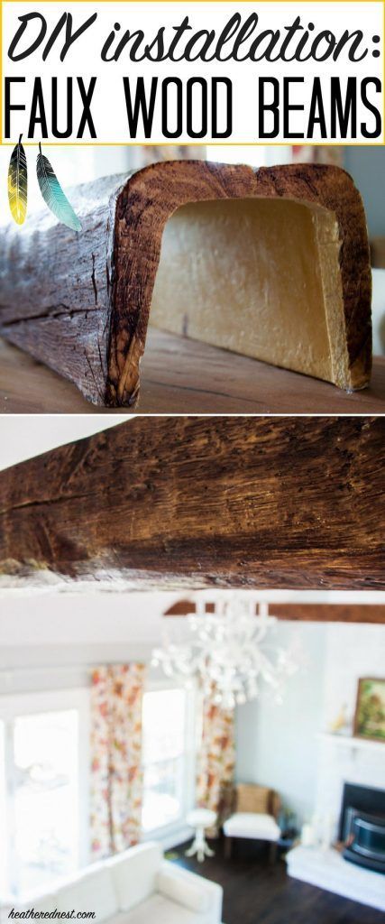 WOW! They look just like real WOOD BEAMS! Faux beams are super affordable! Learn how to install faux beams with this popular DIY tutorial from heatherednest.com Faux Wood Beams, Faux Beams, Wood Beam, Popular Diy, Basement Ceiling, Wood Ceiling, Wood Ceilings, Wood Beams, Ceiling Beams