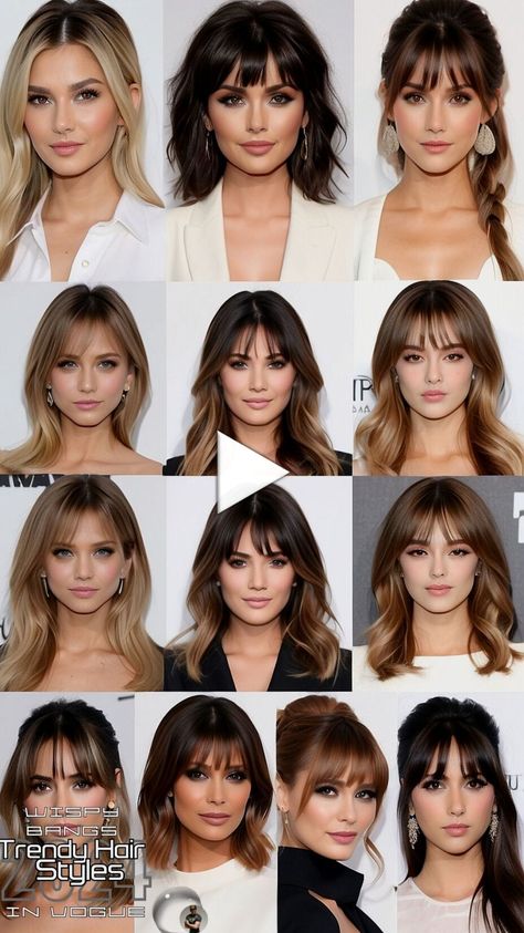 Straight Hair with Bangs: Ultimate Style Guide Layered Haircuts Short, Growing Out Pixie Cut, Hairstyles With Fringe, Bobbed Hairstyles, Bobbed Hairstyles With Fringe, Easy Trendy Hairstyles, Short Bob Styles, Long Face Shapes, Medium Hair Styles For Women