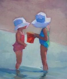 Painting People, Beach Painting, Daily Paintworks, Beach Scenes, Fine Art Gallery, Beach Art, Original Fine Art, Original Oil Painting, By The Sea