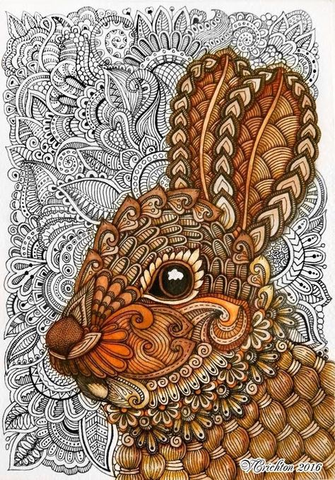 Zentagle Drawing Ideas, Zentagle Drawing, Zentangle Animals Art, Zantangle Art, Zentangle Animals, Zentangle Artwork, Mandala Art Therapy, Animal Doodles, Doodle Art Drawing