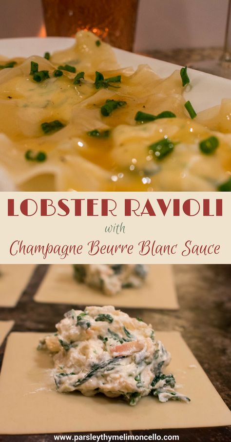 Lobster Meals, Buerre Blanc, Ravioli Recipes, Seafood Lobster, Pasta Ravioli, Dinner Seafood, Lobster Pasta, Gold Food, Lobster Ravioli