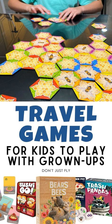 The list of the best travel games for kids to play with adults at your next family vacation. Tuck one of these portable card games into your bag and play them in 15 minutes or less. Perfect for kids who can't read yet. Fun Travel Games, Travel Games For Adults, Travel Games For Kids, Travel Games For The Car, Diy Travel Games, Travel Games For Kids Airplane Free Printable, Roadtrip Games For Kids Long Car Rides, Vacation Games, Road Trip Games