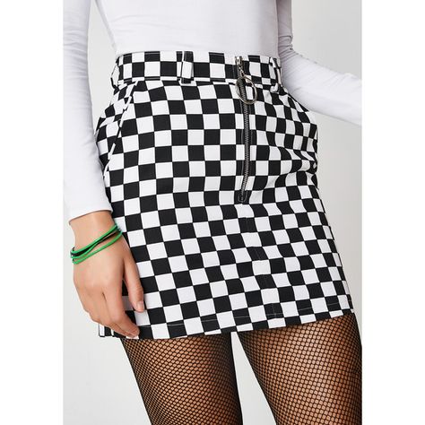 LOVE TOO TRUE Checkered Mini Skirt ($60) ❤ liked on Polyvore featuring skirts, mini skirts, checkered, high rise skirt, zipper skirt, zip skirt, white high waisted skirt and slimming skirts Checkered Outfit, Checkered Mini Skirt, High Waisted Short Skirt, Goth Rave, Checked Skirt, Badass Outfit, Checkered Skirt, High Rise Skirt, Checkered Print