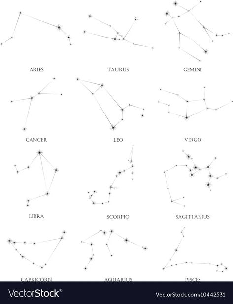 Star Constellations Illustration, Tattoo Ideas Female Constellation, December Constellation Tattoo, November Constellation Tattoo, Zodiac Constellations Tattoo, Leo Star Constellation Tattoo, Zodiac Signs Stars, Zodiac Constellation Tattoo, Leo Star Constellation