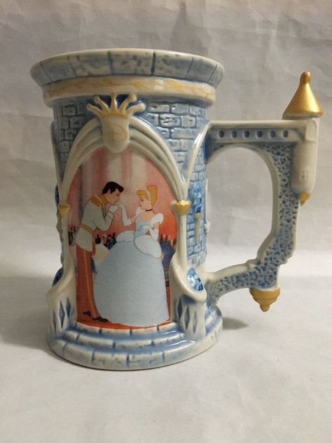 Disney Mugs Collection, Disney Ceramics, 3d Castle, Disney Mug, Cinderella And Prince Charming, Retro Graphic Design, Disney Kitchen, Disney Mugs, Research Tools