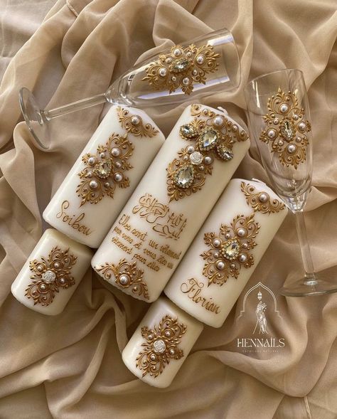 Henna Candles Diy, Mendhi Candles, Mehndi Candles, Wedding Candles Diy, Wedding Platters, Henna Candles, Wedding Henna, Mehndi Decor, Painted Candles