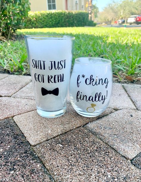 Funny Engagement Party Ideas, Engagement Cricut Gift Ideas, Engaged Cricut Projects, Engagement Tumbler, Engaged Tumbler, Wine Teacher Gift, Engagement Meme, Funny Engagement Gifts, Engaged Coffee Mug