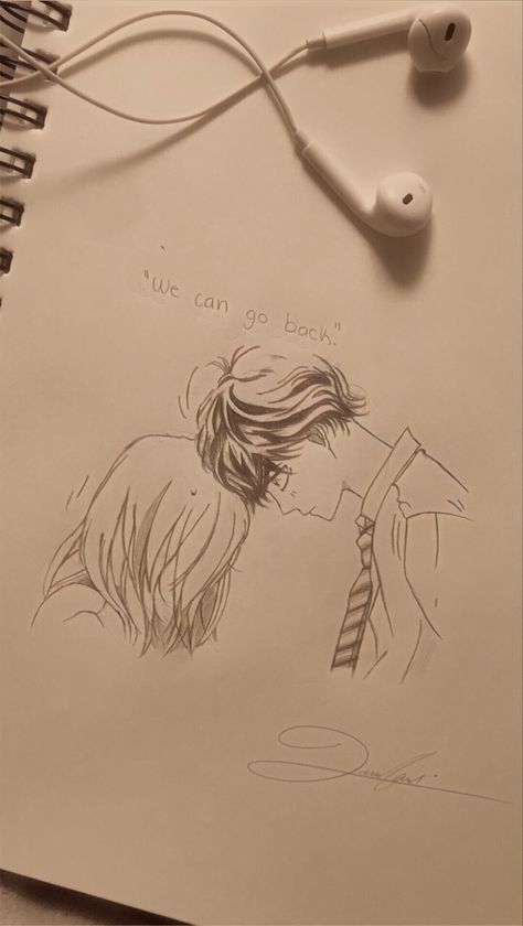 #art #aoharuride #bluespringride #draw #sketch #aesthetic #romance Cute Couple Sketches Easy, Inspo Drawing, Cute Couple Sketches, Aesthetic Romance, Blue Spring Ride, Sketch Aesthetic, Shoujo Anime, Haru Ride, Blue Springs Ride