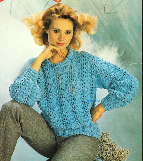 Chunky Jumper, Row By Row, Pdf Knitting Pattern, Lace Knitting, Pattern Download, Jumper Sweater, Knit Jumper, Etsy Australia, Knitting Pattern