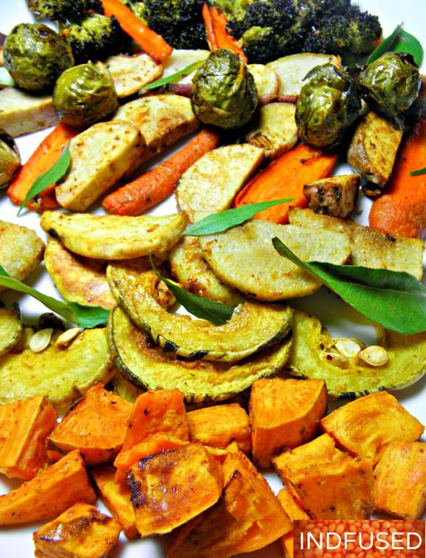 Indian fusion recipe! Roasted Vegetable with Garam Masala! Sweet Dumpling Squash, Raclette Originale, Galette Des Rois Recipe, Roasted Vegetables Recipe, Roasted Veggies In Oven, Easy Dipping Sauce, Yam Or Sweet Potato, Coriander Seed, Sweet Dumplings