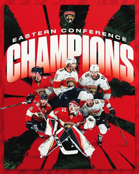 Thanks to Matthew Tkachuk's game clinching goal with 4.3 seconds left in Game 4, the Florida Panthers have swept the Carolina Hurricanes for their 2nd Prince of Wales Trophy as Champions of the Eastern Conference & advanced to their 2nd Stanley Cup Final since 1996. Florida Panthers Hockey, Lambeau Field, Sports Graphics, Sports Logos, Florida Panthers, Home Team, Cup Final, Hockey Teams, Great Team