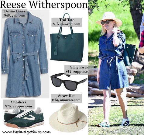 Reese Witherspoon's Chambray Denim Shirt Dress and Tretorn Sneakers Look for Less Tretorn Rawlins, Tretorn Sneakers, Reese Witherspoon Style, Chambray Denim Shirt, Chambray Shirt Dress, Sneakers Looks, Budget Fashion, Denim Shirt Dress, Chambray Dress