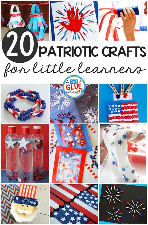 Patriotic Crafts For Kids, Thumbprint Crafts, Fourth Of July Crafts For Kids, Patriotic Kids, Babysitting Activities, Moon Crafts, Kid Projects, Art Camp, Summer Learning