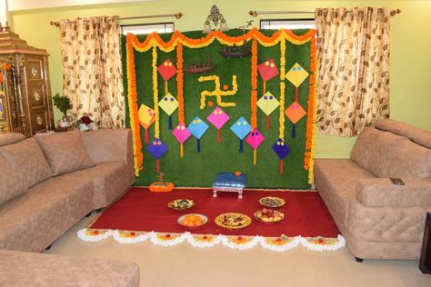 #Sankranti #bhogipallu Kite Decor, Corner Decoration, Housewarming Decorations, Casual Indian Fashion, Half Saree Designs, Half Saree, Saree Designs, Indian Fashion, House Warming