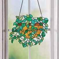 stained glass plants in pots panel pattern - Search Images Hanging Basket Pattern, Girls Lamp, Stained Glass Hanging, Felt Coasters, Creative Wall Art, Basket Pattern, Hanging Plant, Unique Tables, Hanging Basket