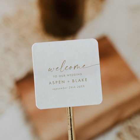 Modern Gold Script Wedding Welcome Square Sticker Summer Stickers - rustic wedding weekend welcome bags, modern welcome to our wedding, elegant destination wedding hotel guest, fancy contemporary script, minimal basic simplistic pretty glam, classy minimalist romantic boho autumn, simple monochrome whimsical handwritten, spring summer bohemian typography k500, fall winter unique industrial lettering, classic yellow gold white calligraphy Elmo Balloons, Angel Alphabet, Sweet Wedding Favors, Olive Green Weddings, Modern Wedding Reception, Law Quotes, Candy Wedding Favors, Wedding Stickers Labels, Wedding Reception Food