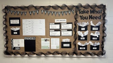 Bulletin Board Announcement Ideas, Mission Bulletin Board Ideas, National Honor Society Bulletin Board, Church Information Bulletin Board Ideas, Bulletin Board Ideas For Church Ministry, Lds Ward Bulletin Board Ideas, Lds Bulletin Board Ideas Ward, Church Remodel Ideas, Modern Bulletin Board Ideas